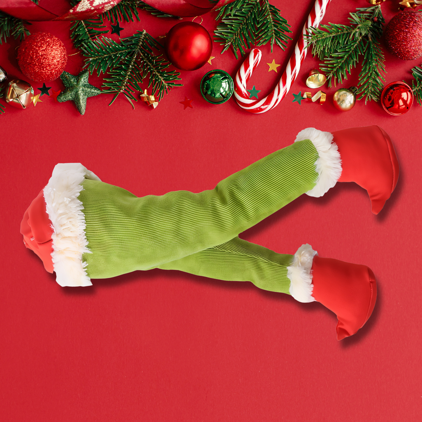 Grinch & Santa Legs Stuck in Christmas Tree – Christmas Decorations