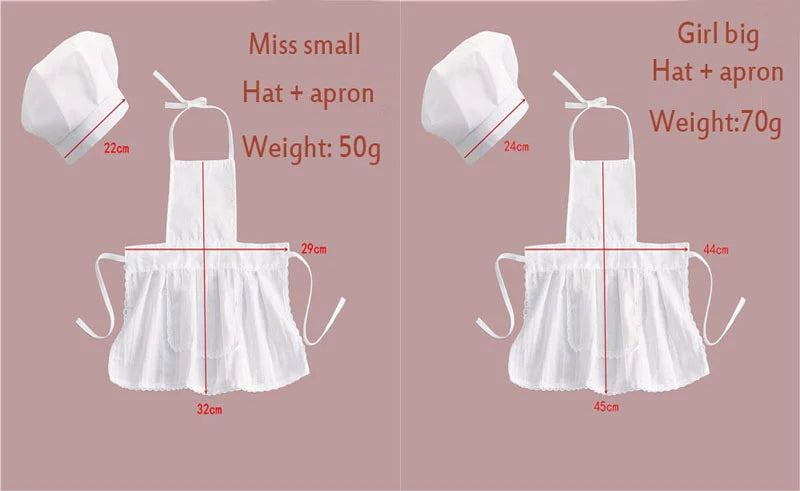 Baby Chef Apron Hat for Kids Costumes Chef Baby Cook Costume Newborn Photography Prop Newborn Hat Apron