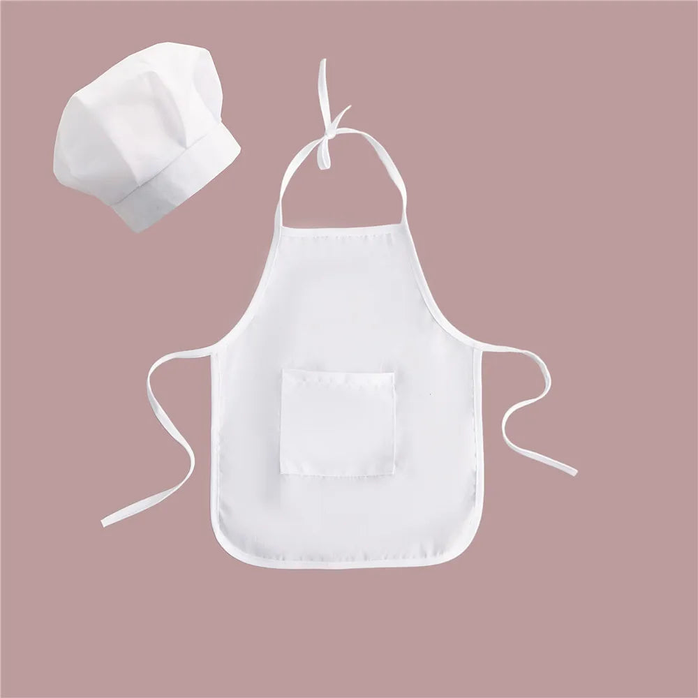 Baby Chef Apron Hat for Kids Costumes Chef Baby Cook Costume Newborn Photography Prop Newborn Hat Apron