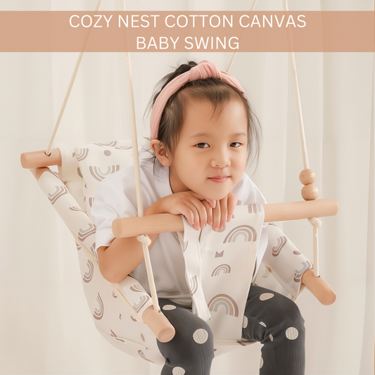 Cozy Nest Cotton Canvas Baby Swing