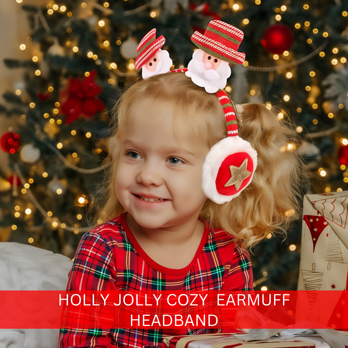 Holly Jolly Cozy  Earmuff Headband